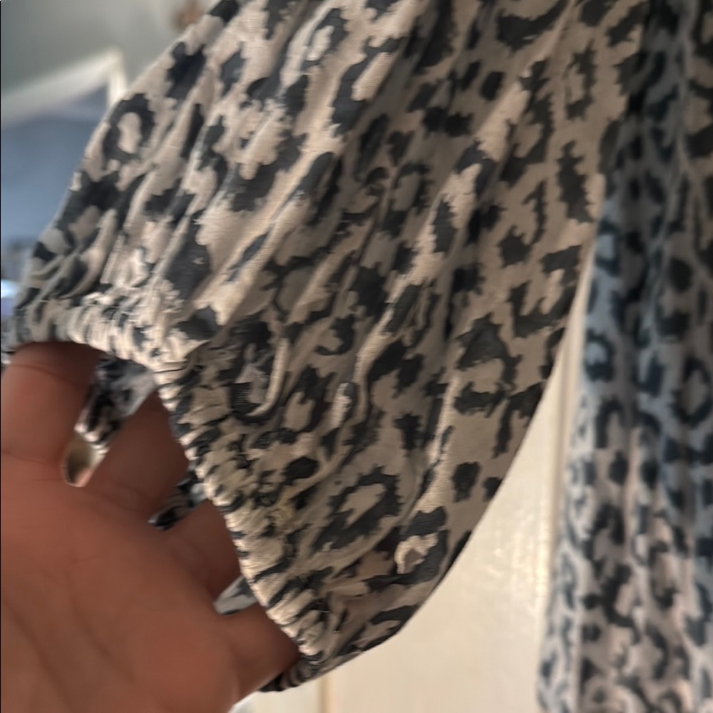 Emerson Fry Bardot Top- Leopard Print Women's Top - Black and White - Picture 5 of 6